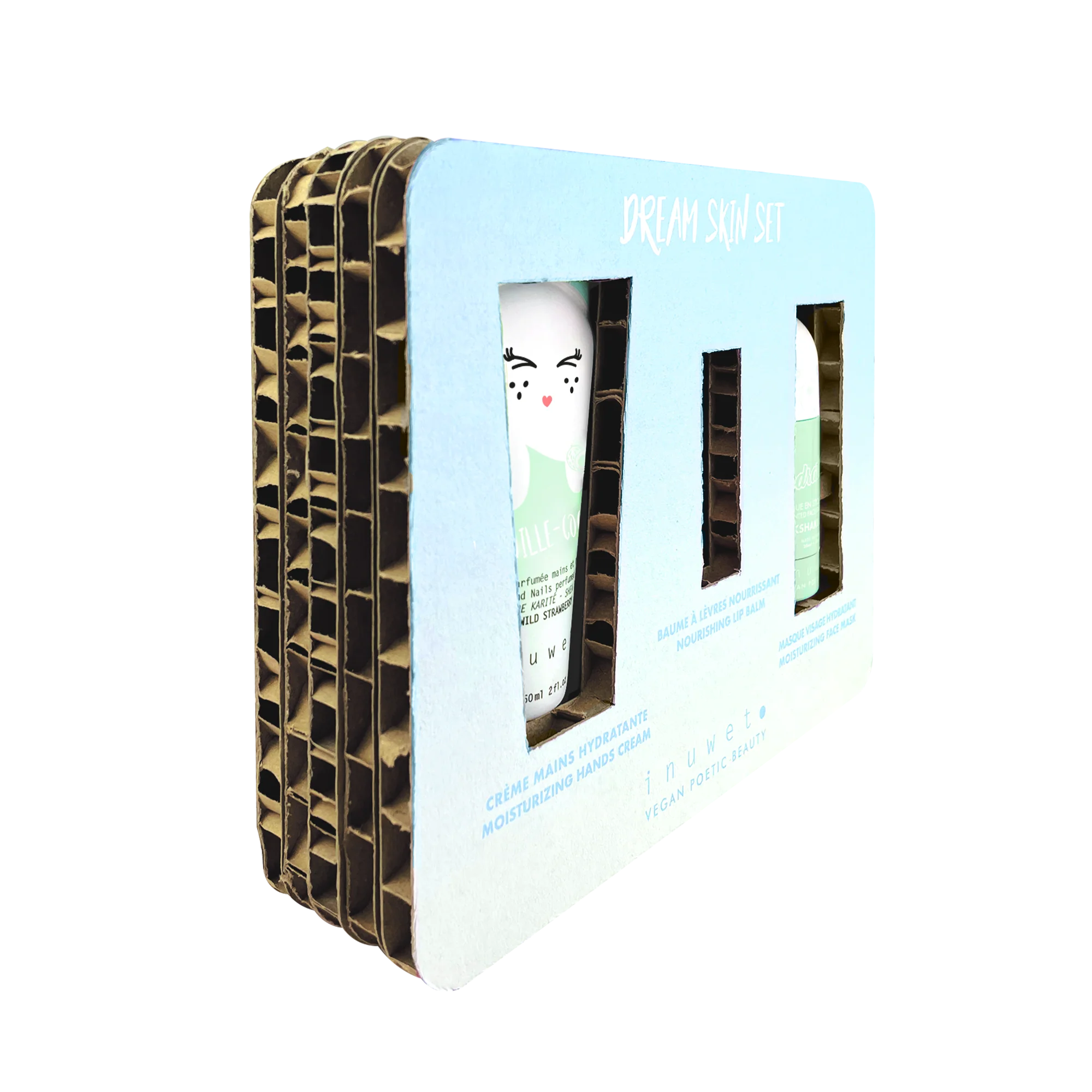 Caja Dream Aqua - Mascarilla Facial + stick+ crema de manos+Balsamo labial