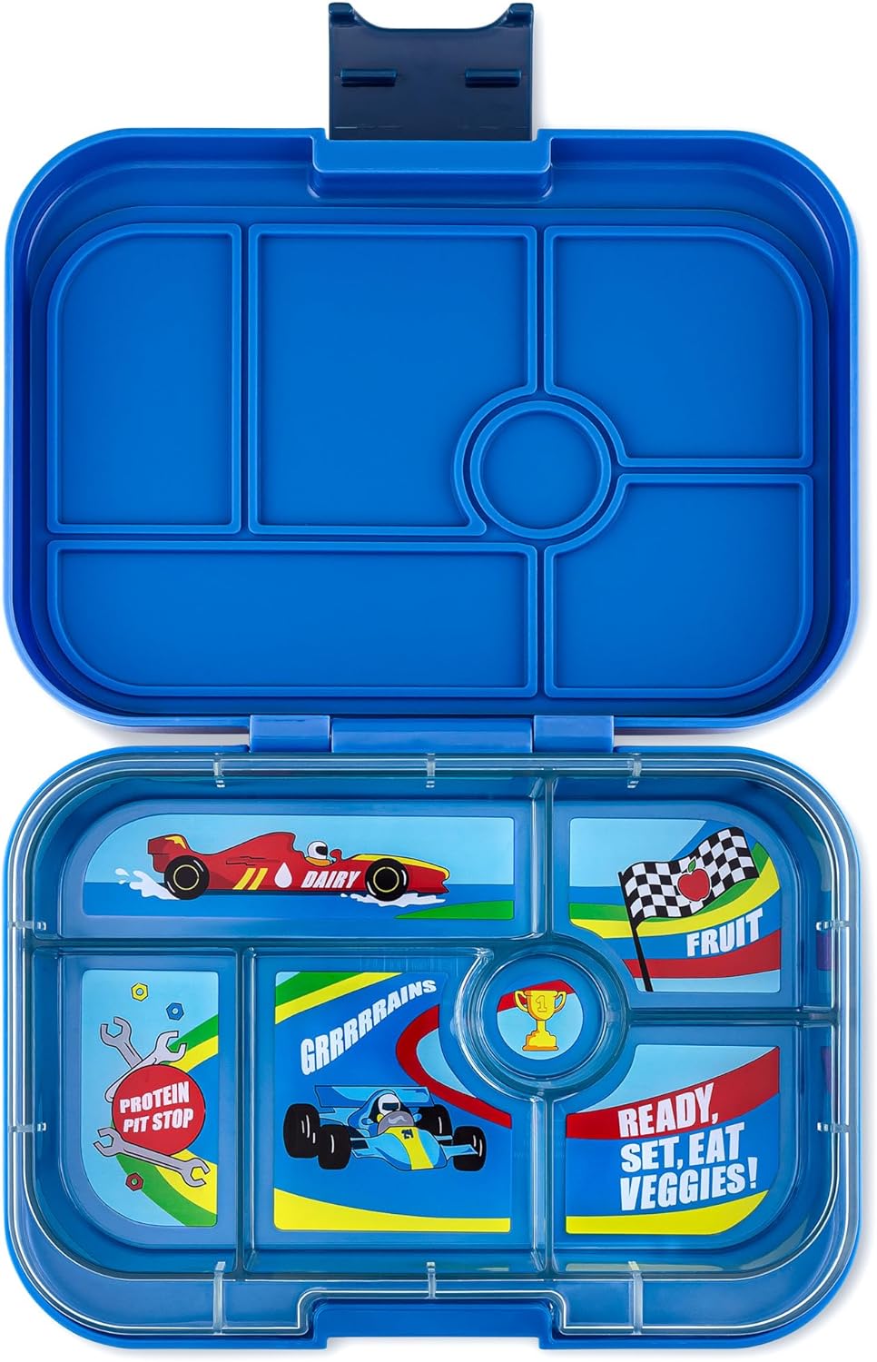 Caja Merienda hermética - M/L - 6 compartimentos - Carrera de Coches