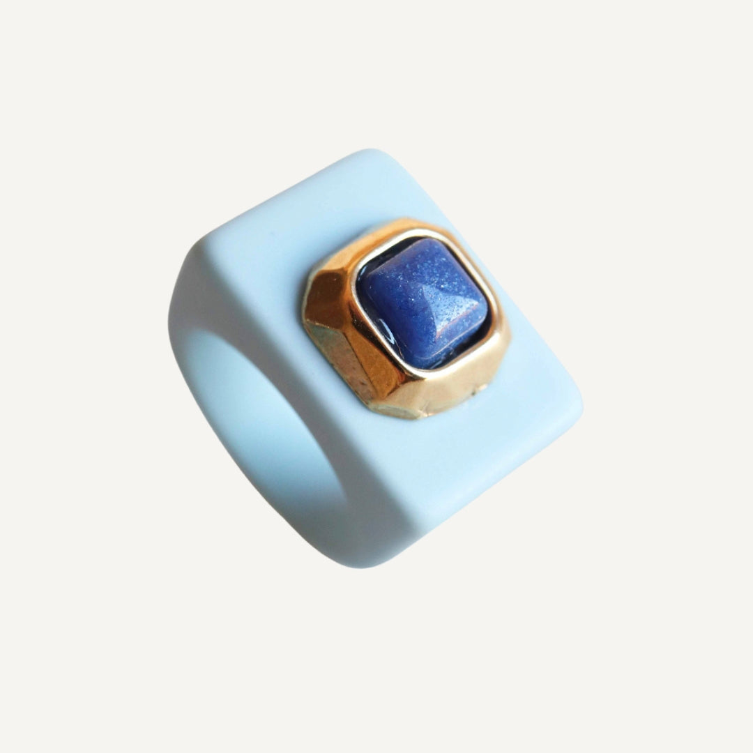 Anillo - Azul nórdico con Lapislázuli