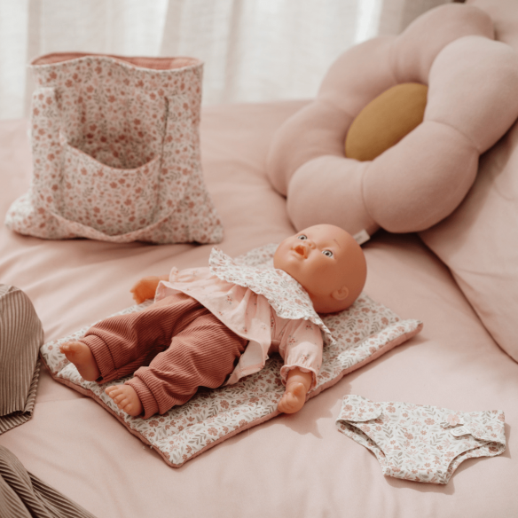 Pañalera / Bolso Cambiador para Muñecas - Soft Flowers