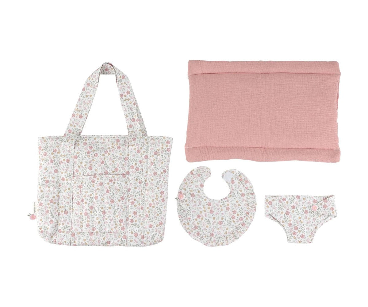 Pañalera / Bolso Cambiador para Muñecas - Soft Flowers