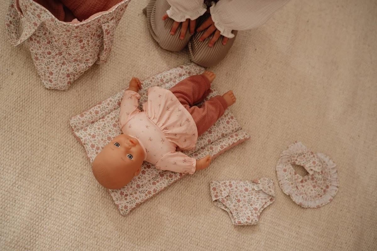 Pañalera / Bolso Cambiador para Muñecas - Soft Flowers