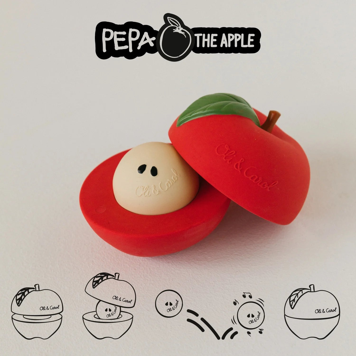 Juguete apilable + Sonajero - Manzana