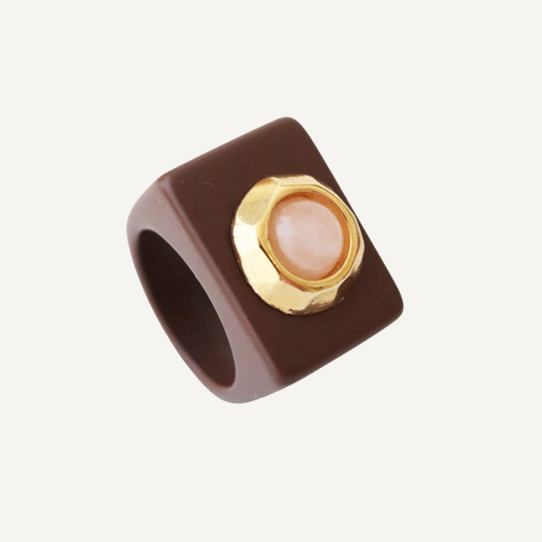 Anillo - Choco con Cuarzo rosa