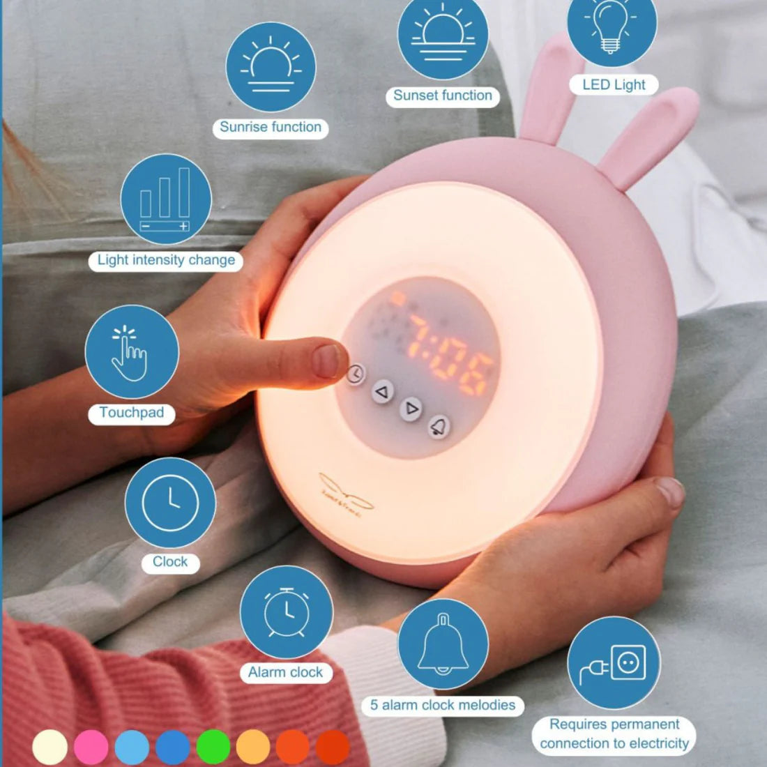 Despertador Lámpara - Conejo (4 colores)