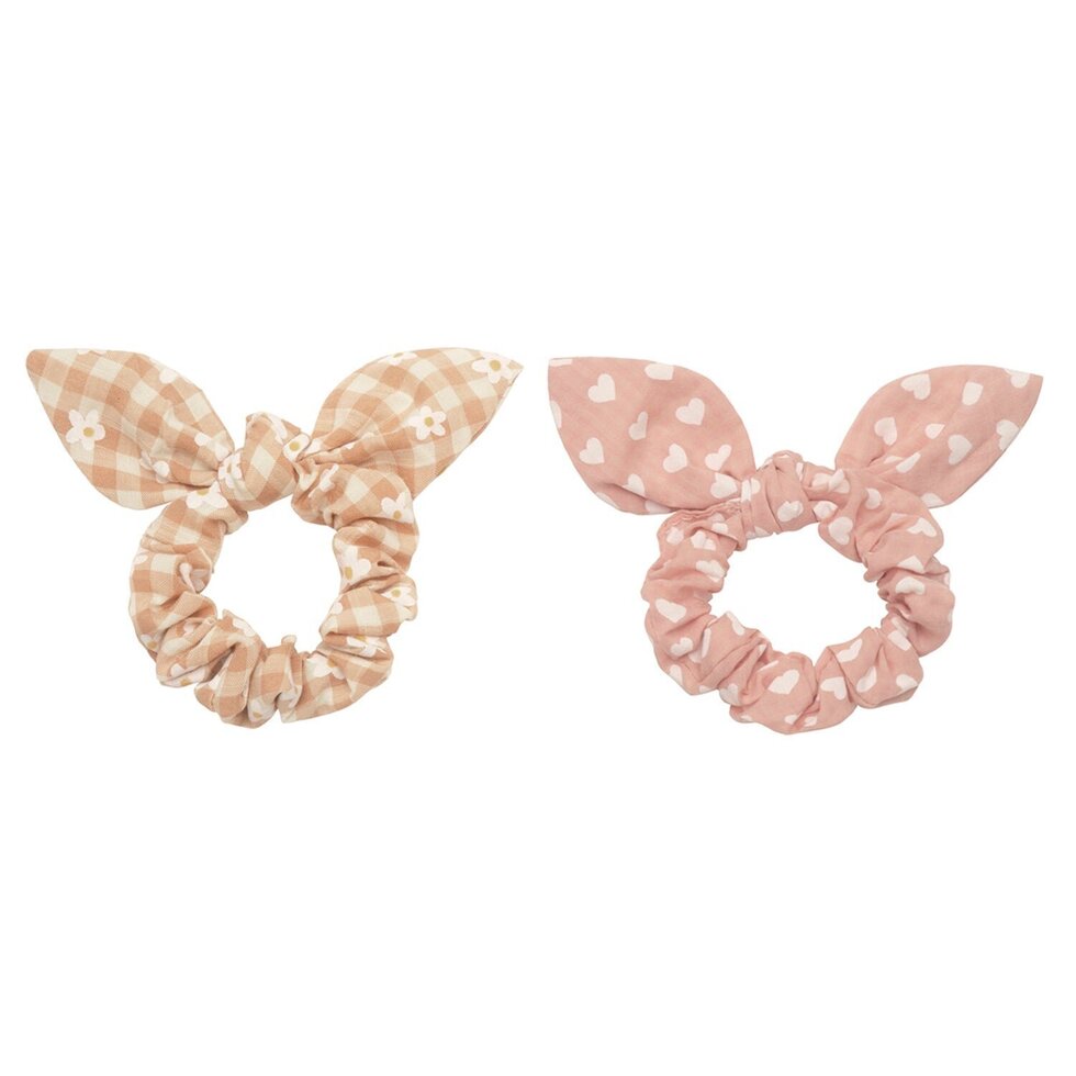 Gomas de pelo - Estampado flores y corazones