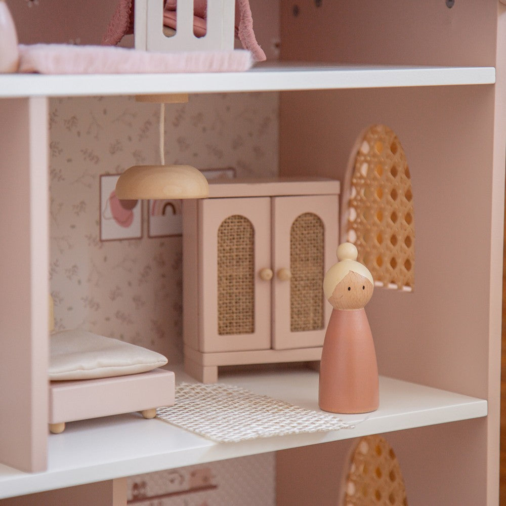 Casita de muñecas de Madera Rosa (+22 accesorios)
