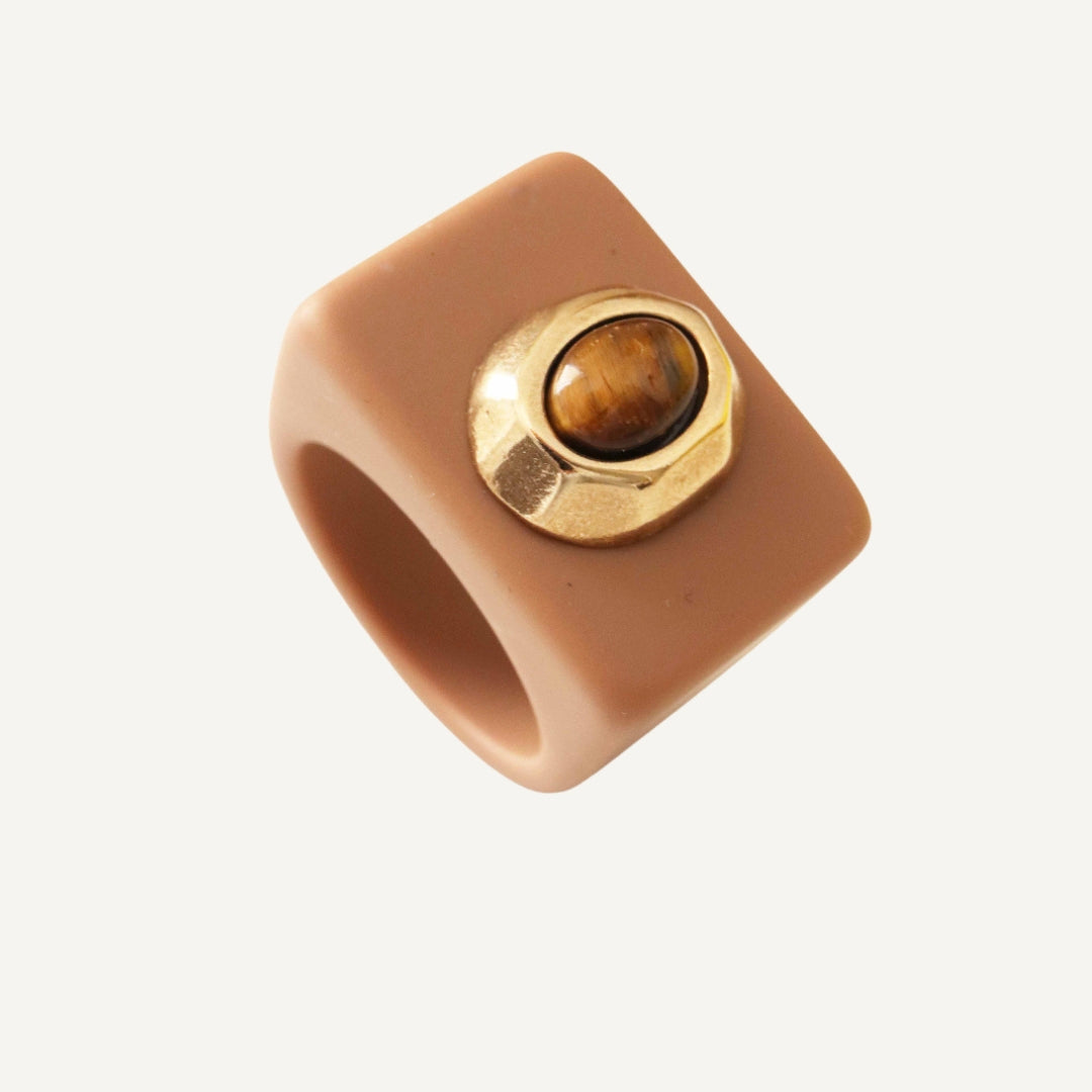 Anillo - Moka con Ojo de Tigre