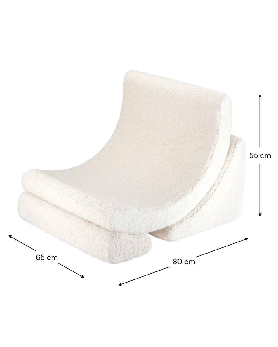 Moon chair - Teddy - Cream white
