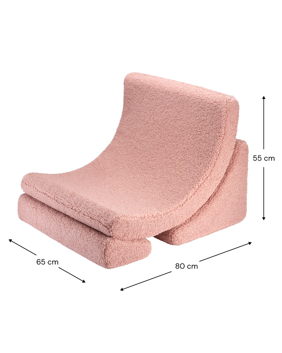 Moon chair - Teddy - Guava