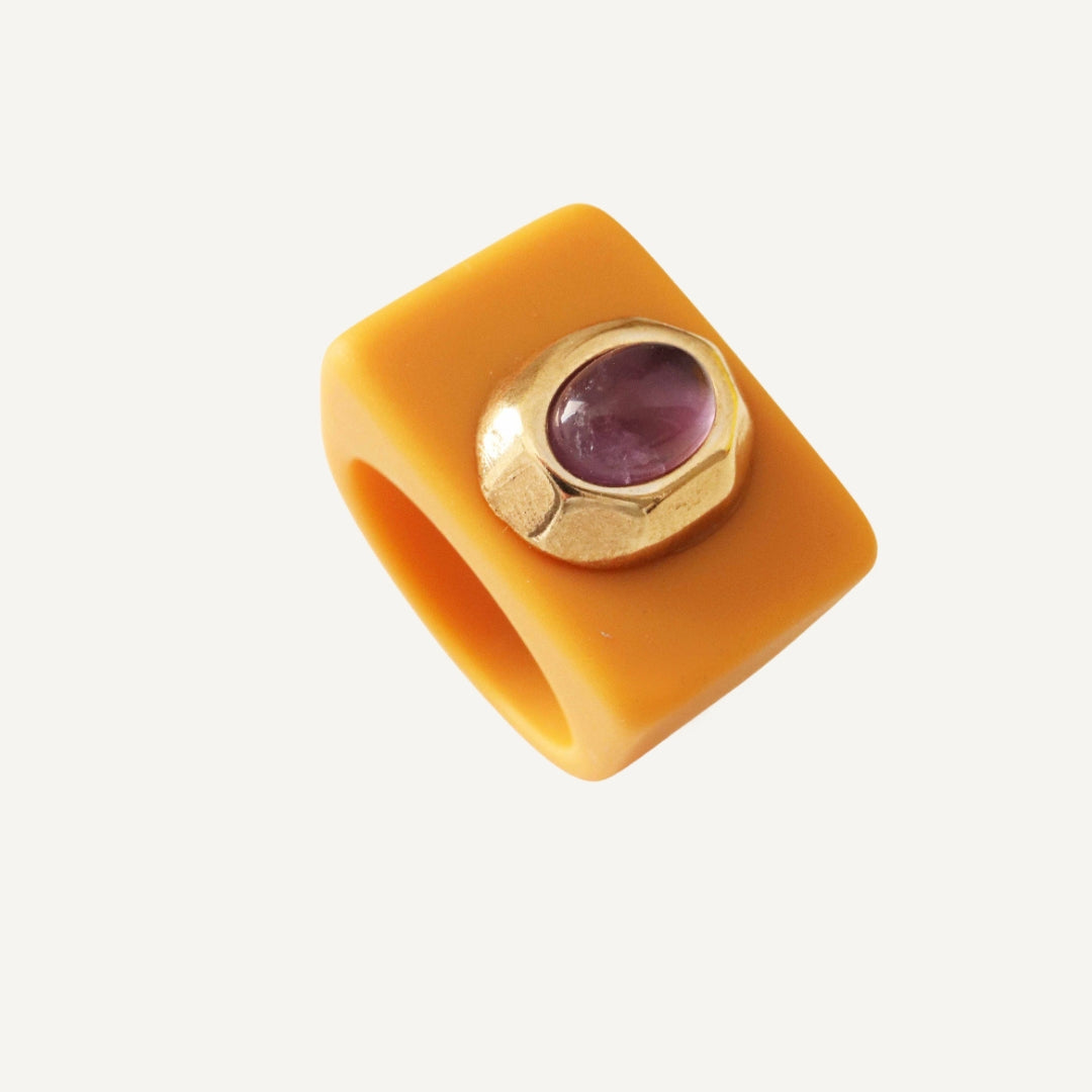 Anillo - Mostaza con Amatista