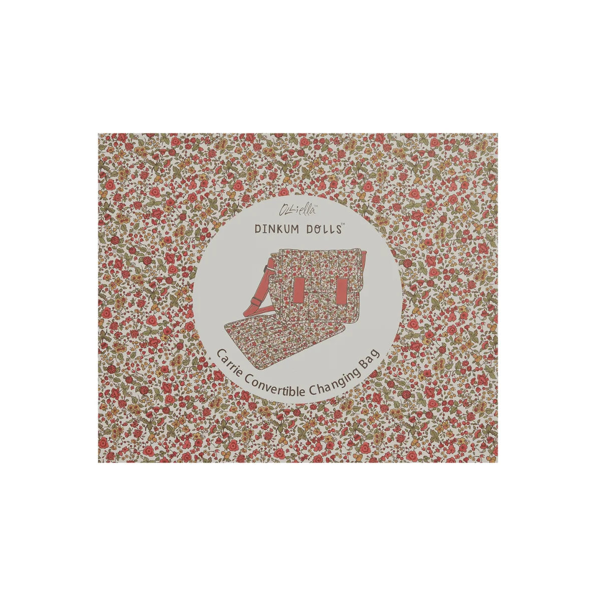 Pañalera convertible a mochila (de muñecas) - Flores