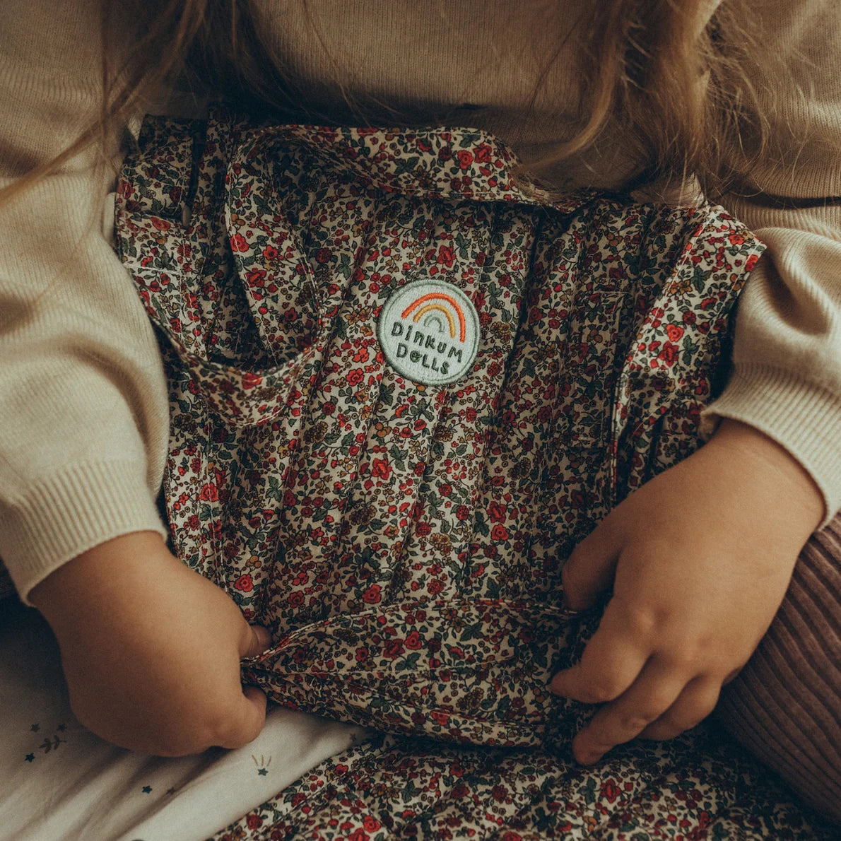 Pañalera convertible a mochila (de muñecas) - Flores