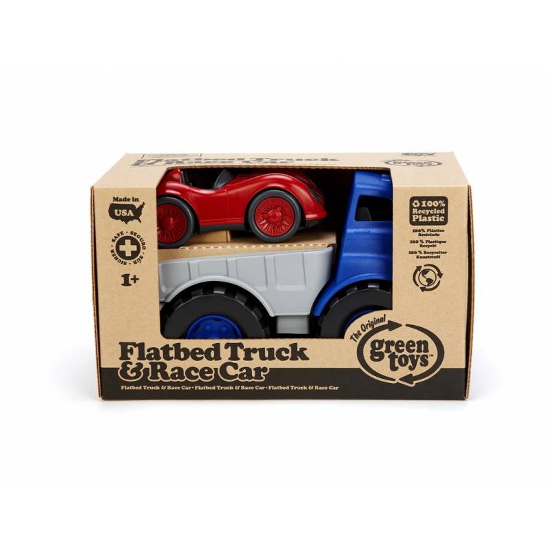 Camión con plataforma + coche de carreras - Casa de Fieras