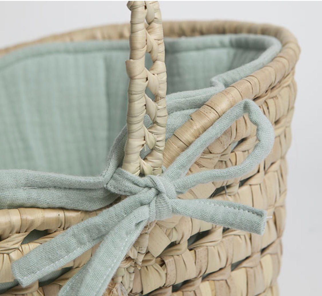 Capazo de mimbre natural - Forro de algodón - Casa de Fieras