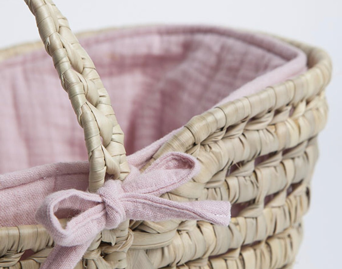 Capazo de mimbre natural - Forro de algodón - Casa de Fieras