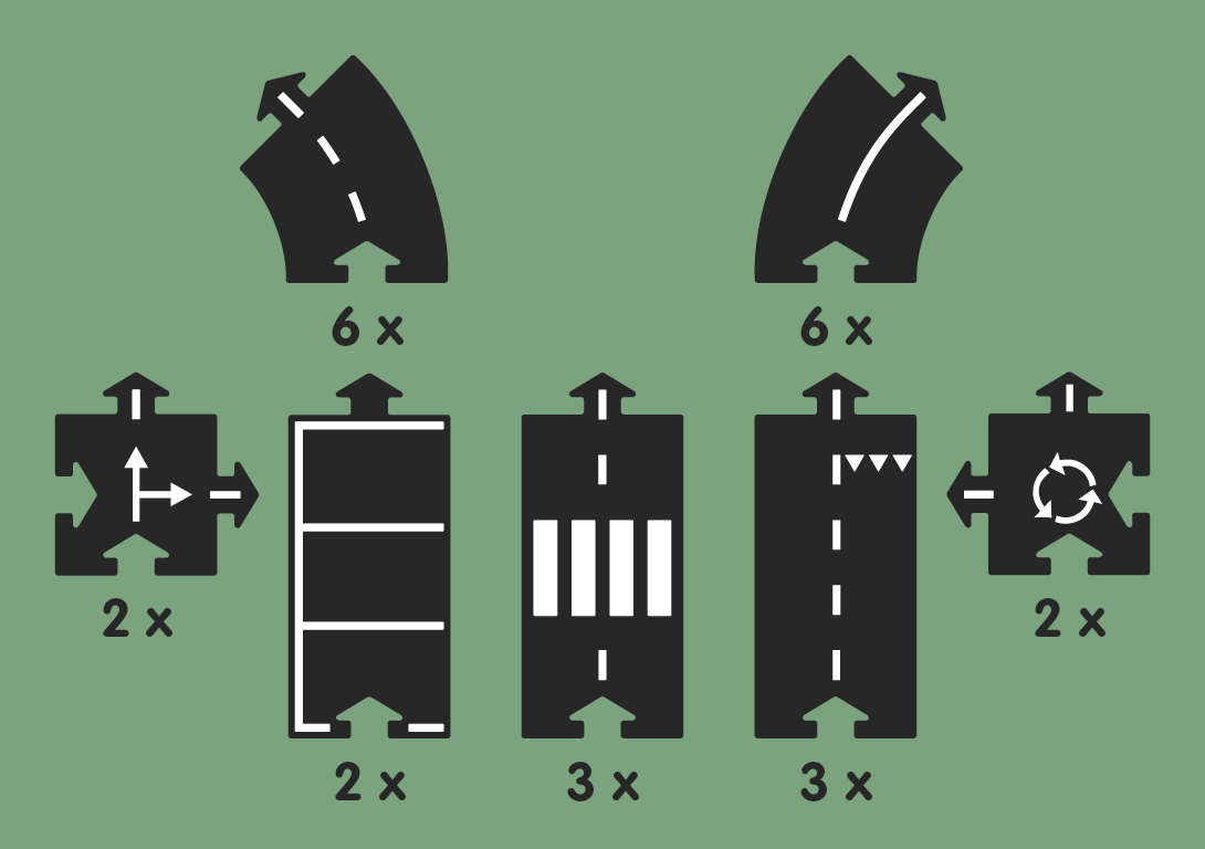 Carretera flexible - L (24 piezas) - Casa de Fieras