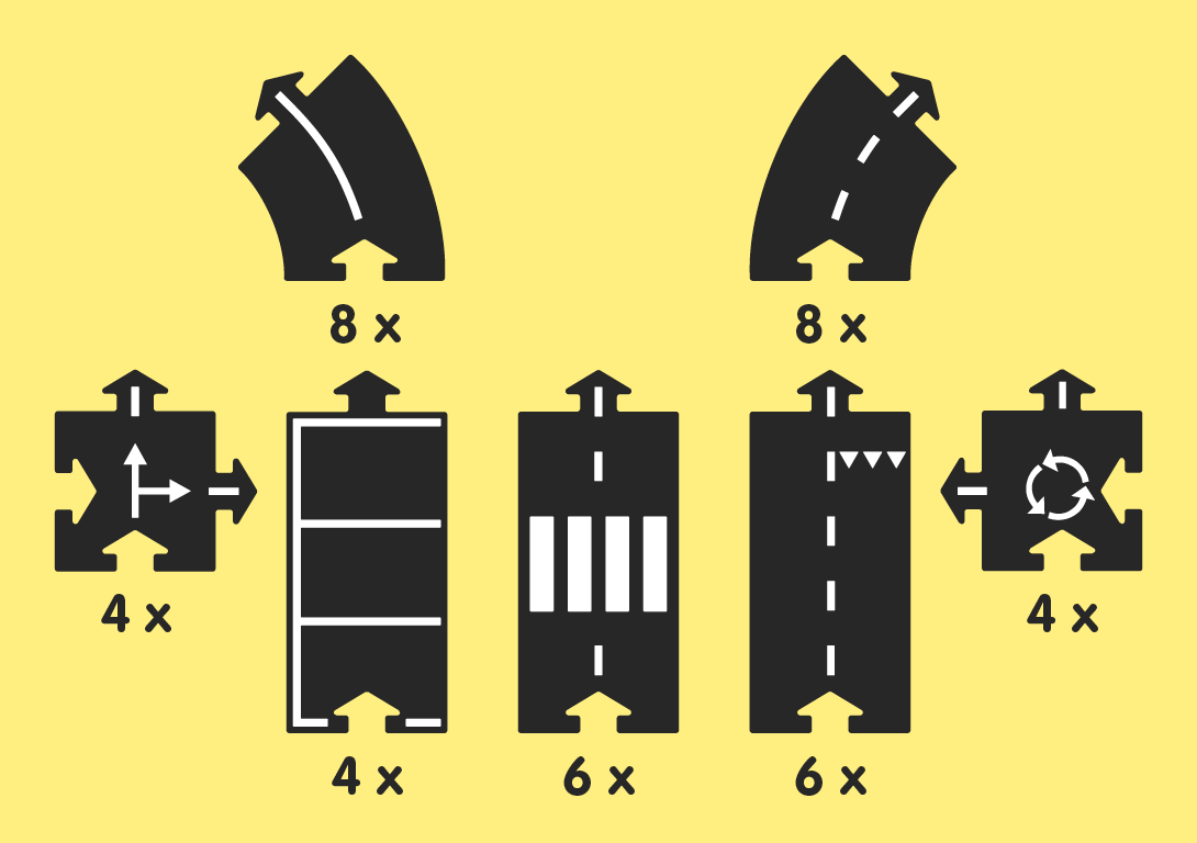 Carretera flexible - M (16 piezas) - Casa de Fieras