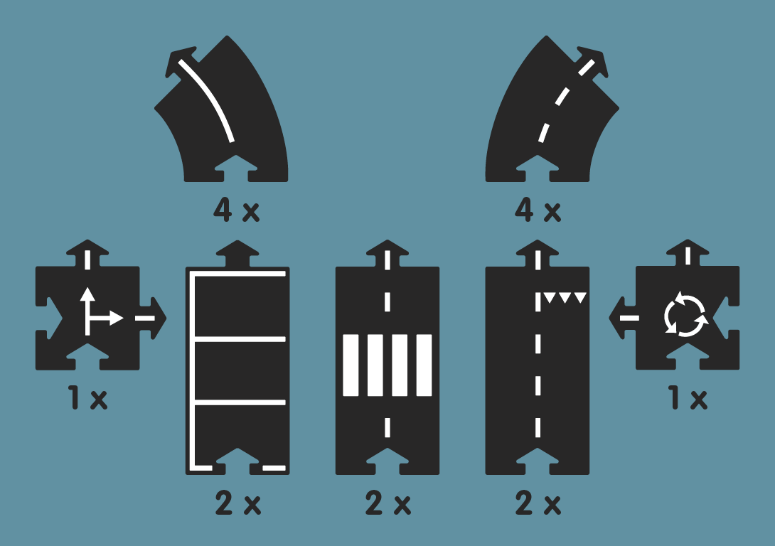 Carretera flexible - M (16 piezas) - Casa de Fieras