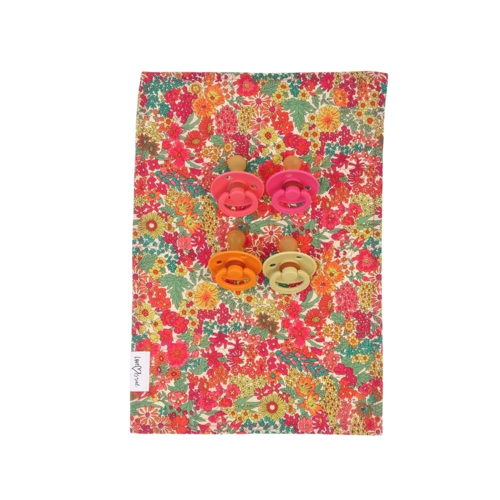 Chupetero de algodón egipcio - Flores de coral - Casa de Fieras