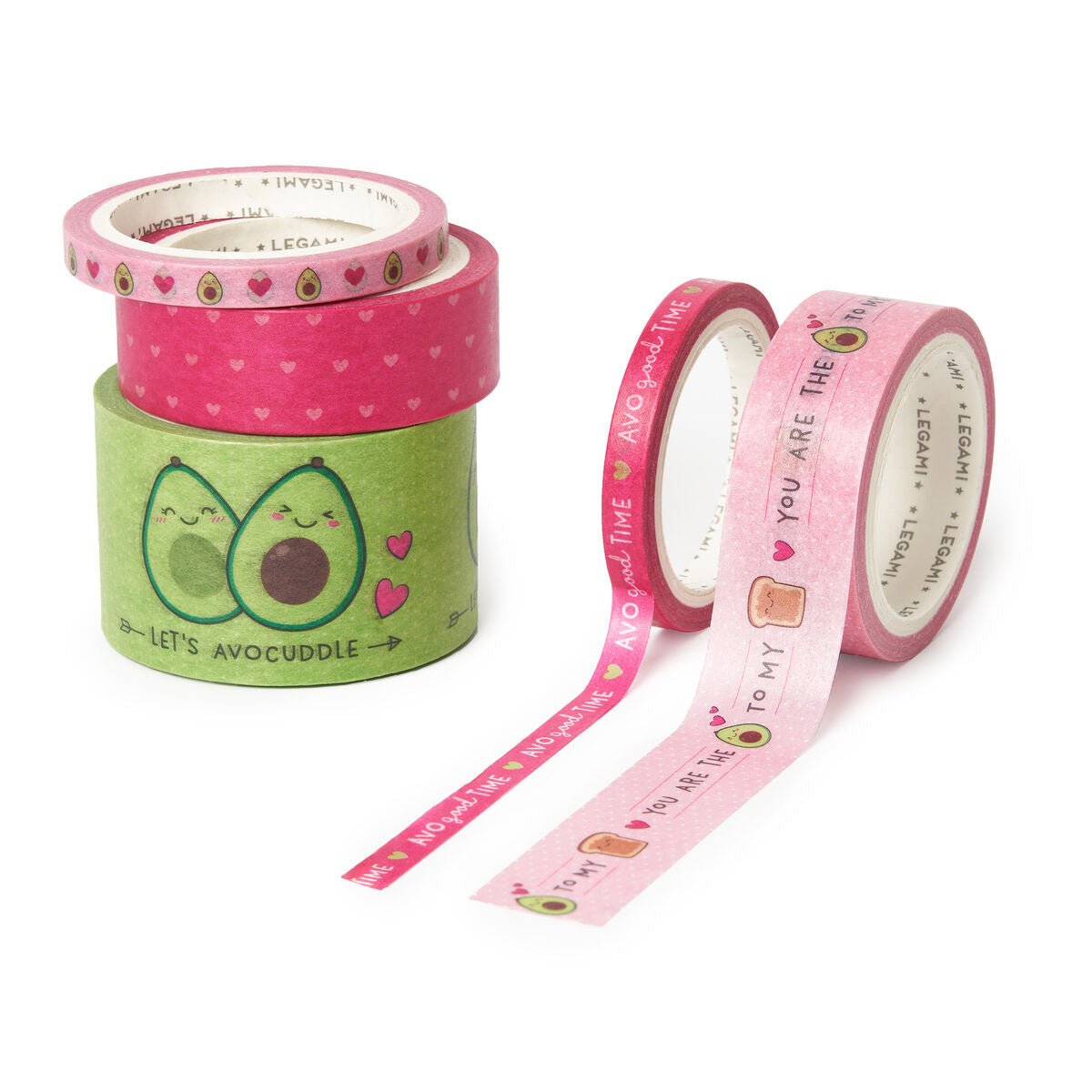 Cinta Washi tape (set de 5 cintas) - Aguacate - Casa de Fieras