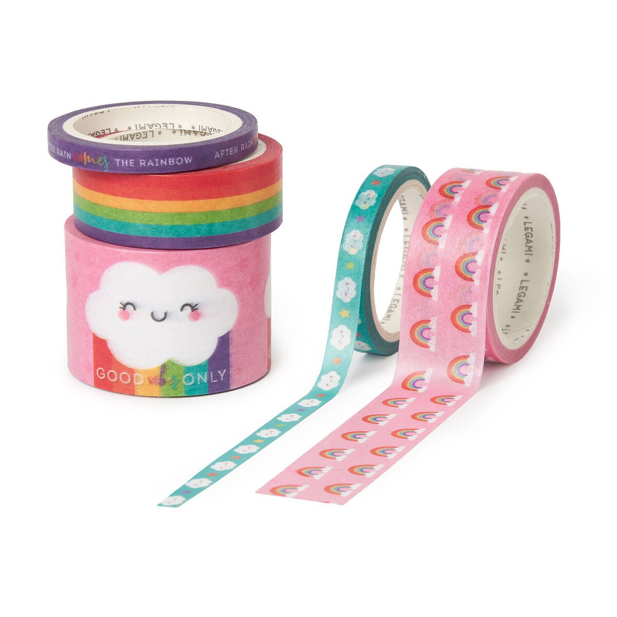 Cinta Washi tape (set de 5 cintas) - Arcoíris - Casa de Fieras