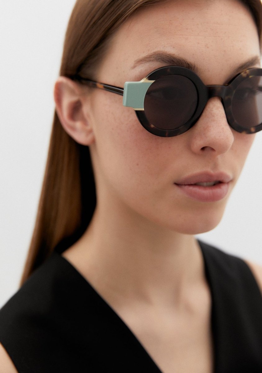 Gafas de Mujer - PATRICK - Habana + detalle Verde y blanco - Casa de Fieras