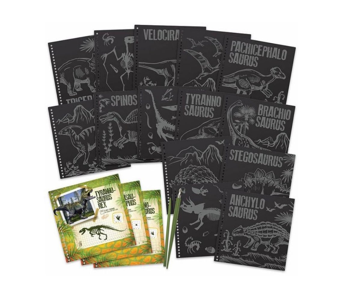 Hojas negras para rascar - Dinosaurios - Casa de Fieras