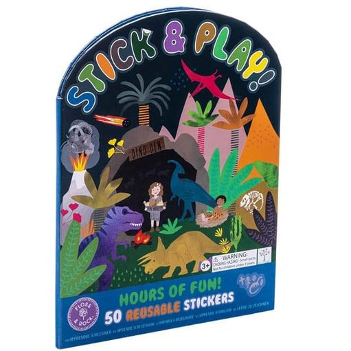 Juego y Pegatinas reutilizables - Dinosaurio - Casa de Fieras