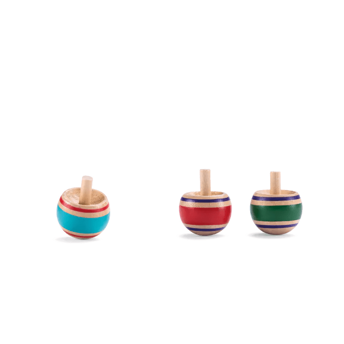 Mini Peonza de madera (varios colores) - Casa de Fieras