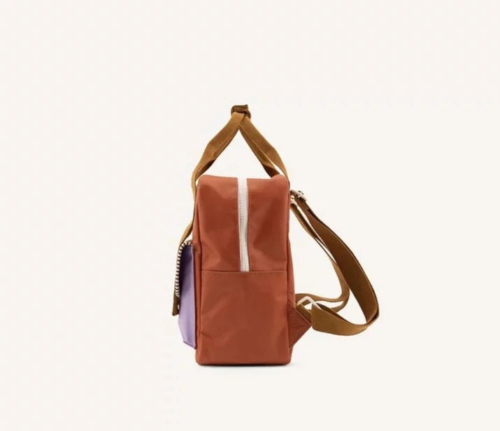 Mochila efecto silicona (S) - Teja / Berenjena - Casa de Fieras