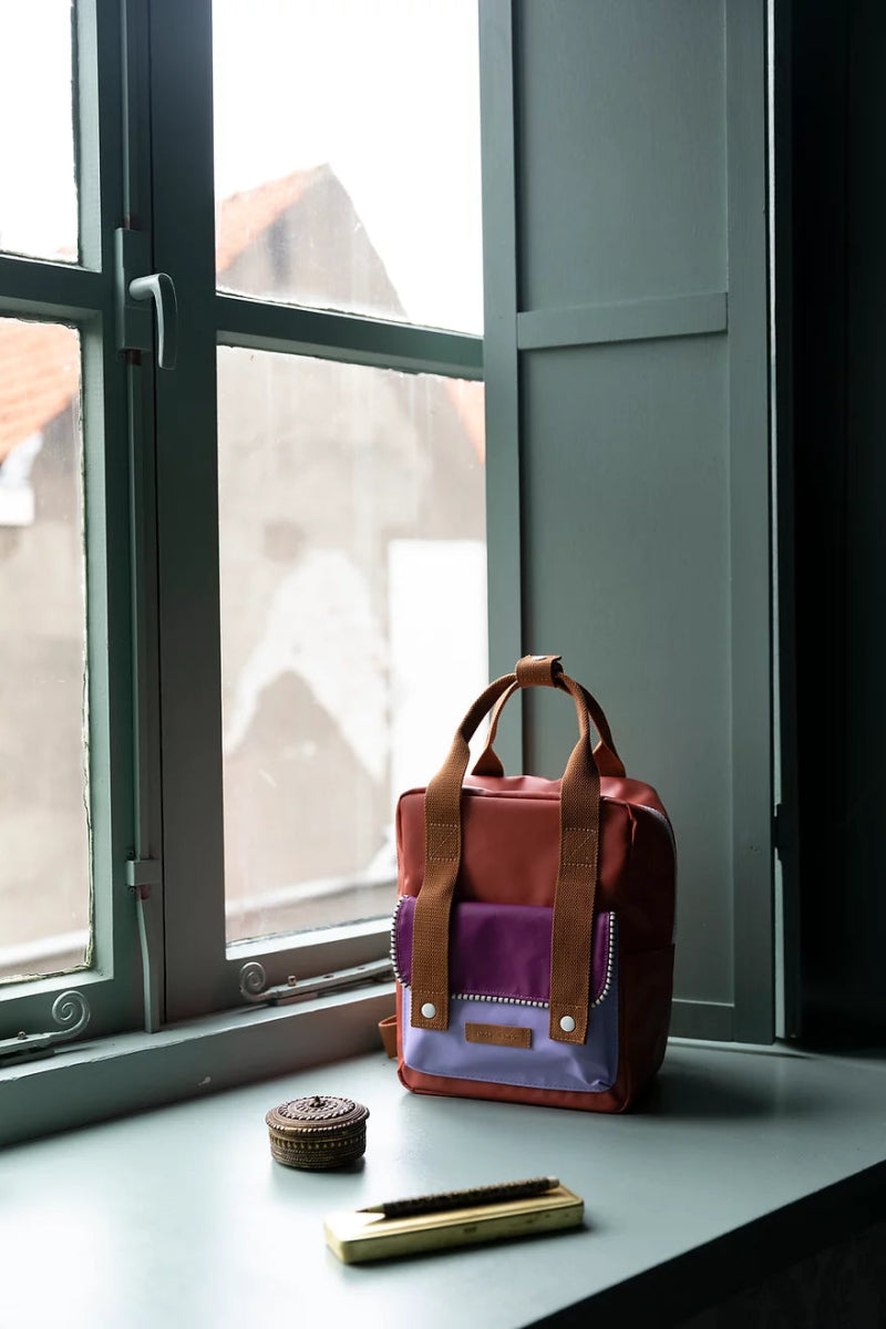 Mochila efecto silicona (S) - Teja / Berenjena - Casa de Fieras