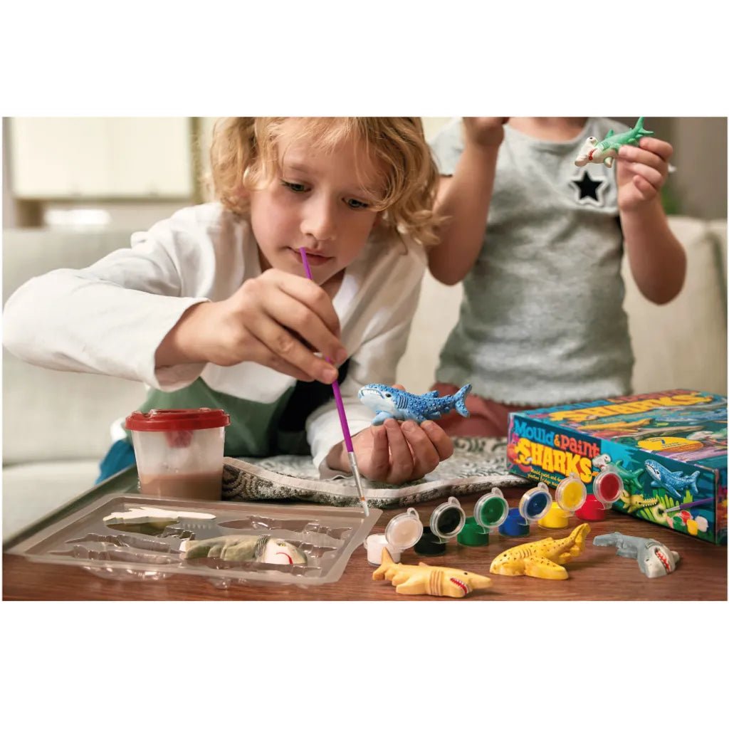 Moldea y pinta - Imanes y pines - Tiburones (Brilla en la oscuridad) - Casa de Fieras