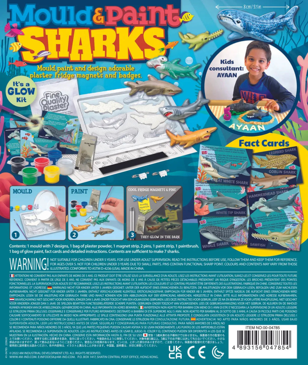 Moldea y pinta - Imanes y pines - Tiburones (Brilla en la oscuridad) - Casa de Fieras