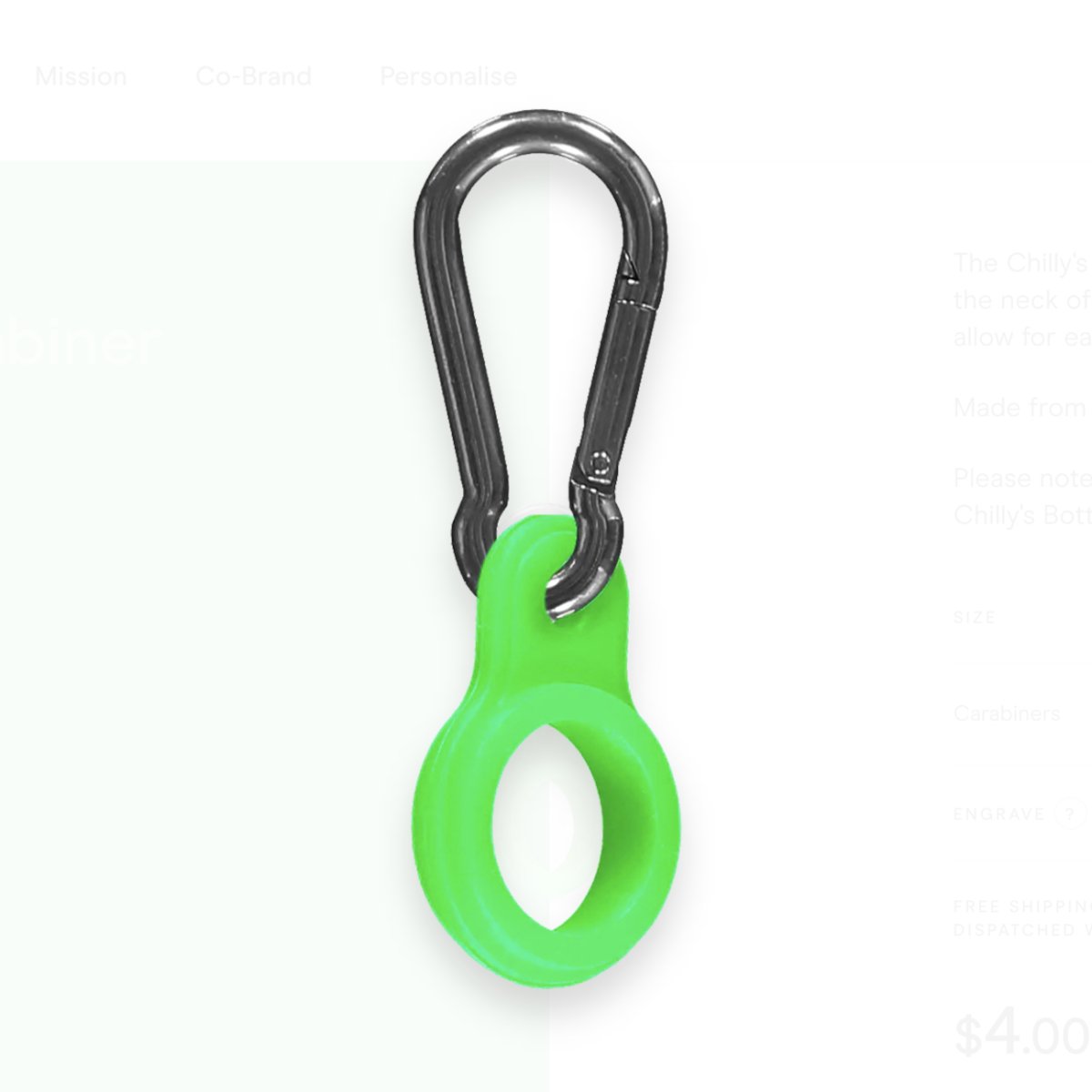 Mosquetón - Verde neón (compatible marca Chilly) - Casa de Fieras