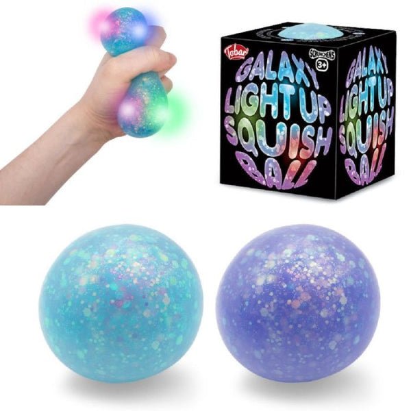 Pelota antiestrés - Galaxy purpurina con luz! - Casa de Fieras