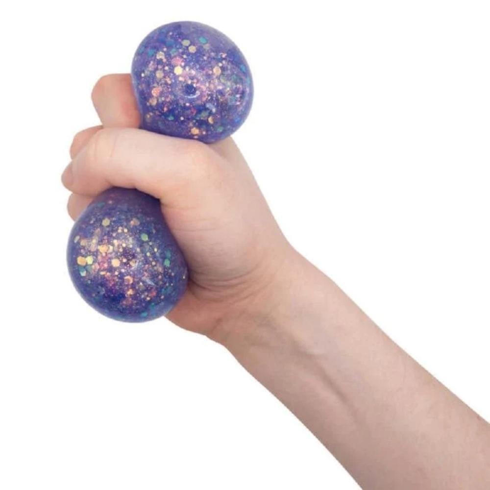 Pelota antiestrés - Galaxy purpurina con luz! - Casa de Fieras