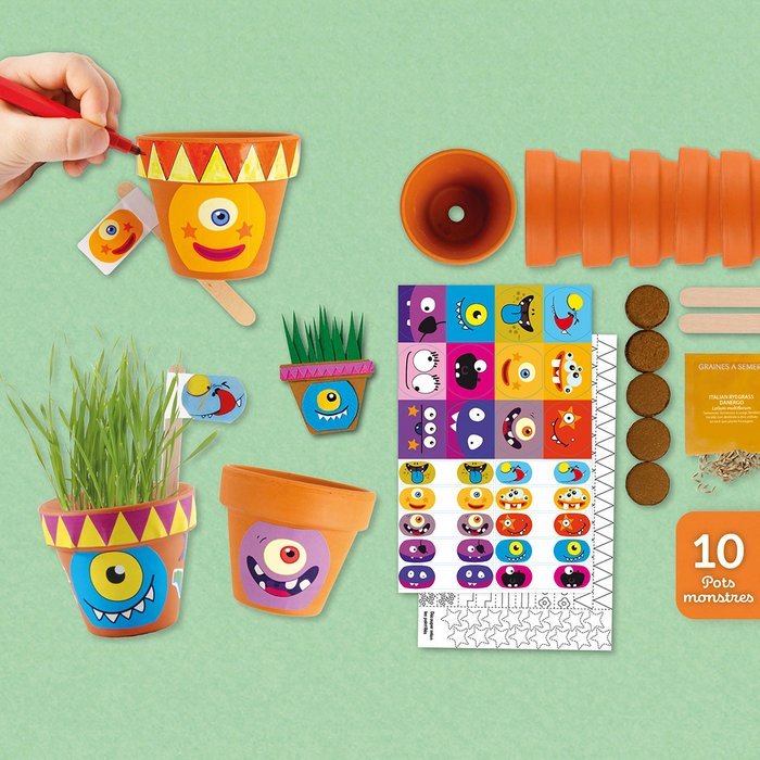 Plantas con macetas de Monstruos - Casa de Fieras
