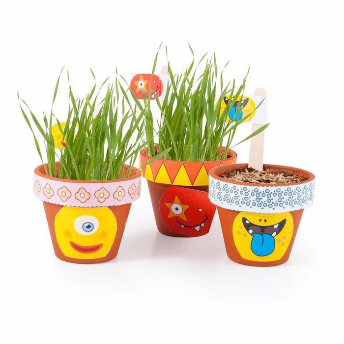 Plantas con macetas de Monstruos - Casa de Fieras