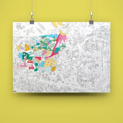 Poster XL para colorear - Dinos - Casa de Fieras