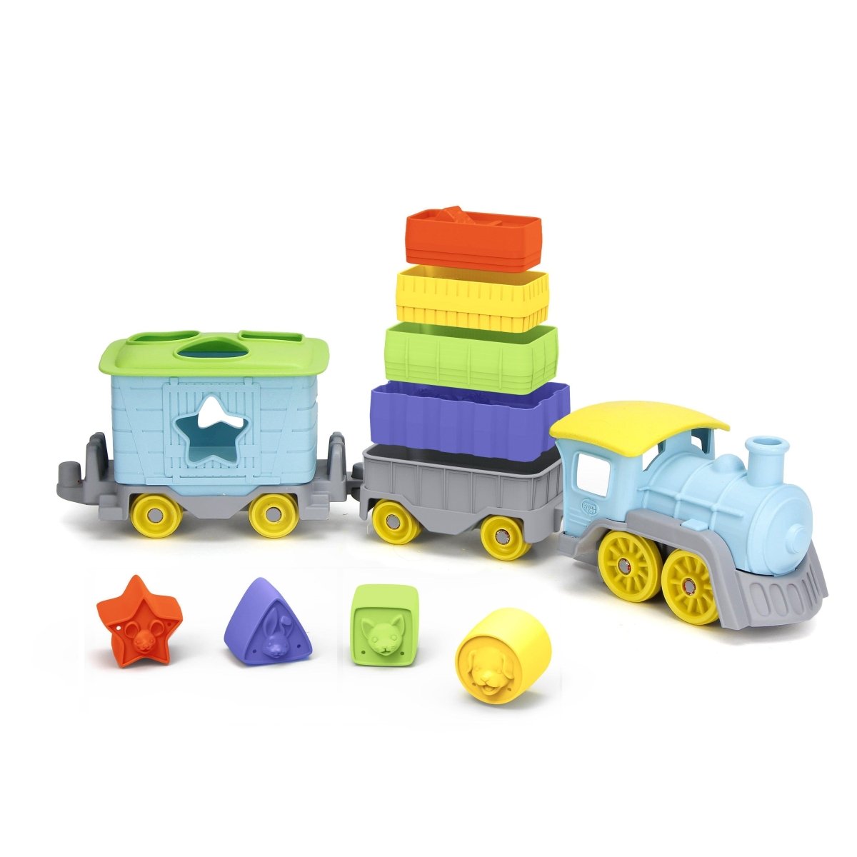 Set de Tren - Vagones apilables + figuras para encajar - Casa de Fieras