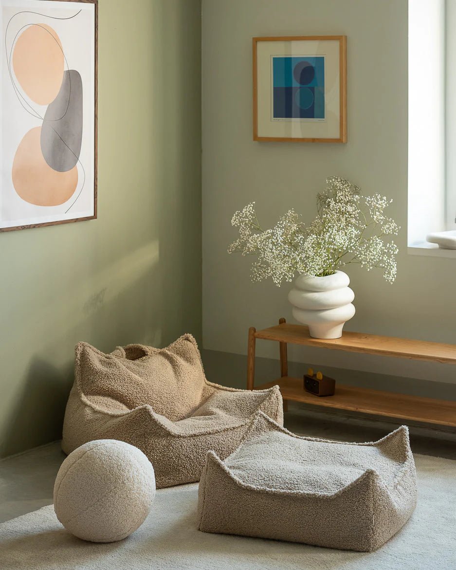 Square Ottoman - Teddy - Biscuit - Casa de Fieras