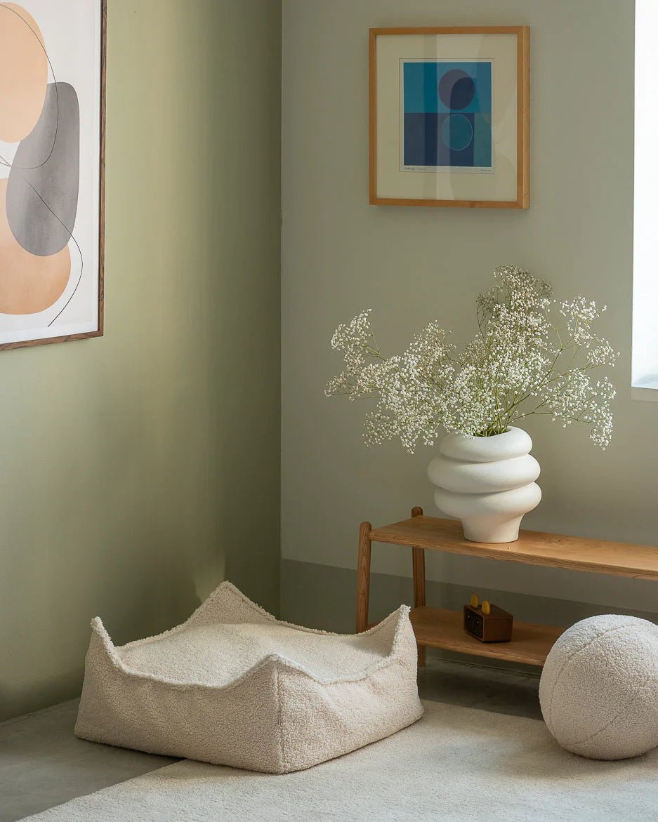 Square Ottoman - Teddy - Biscuit - Casa de Fieras