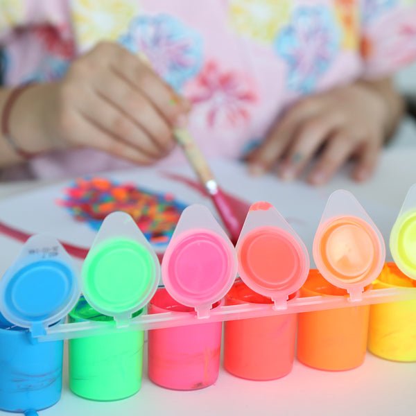 Tempera para pintar - 6 Colores Fluorescente - Casa de Fieras