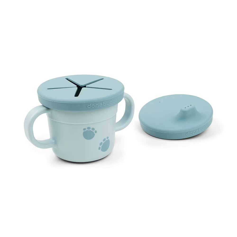 Vaso con Boquilla + Snack - Elefante Azul - Casa de Fieras