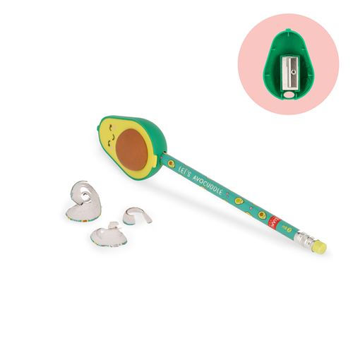 Mini Sacapuntas con goma de borrar- Aguacate