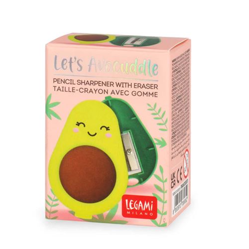 Mini Sacapuntas con goma de borrar- Aguacate