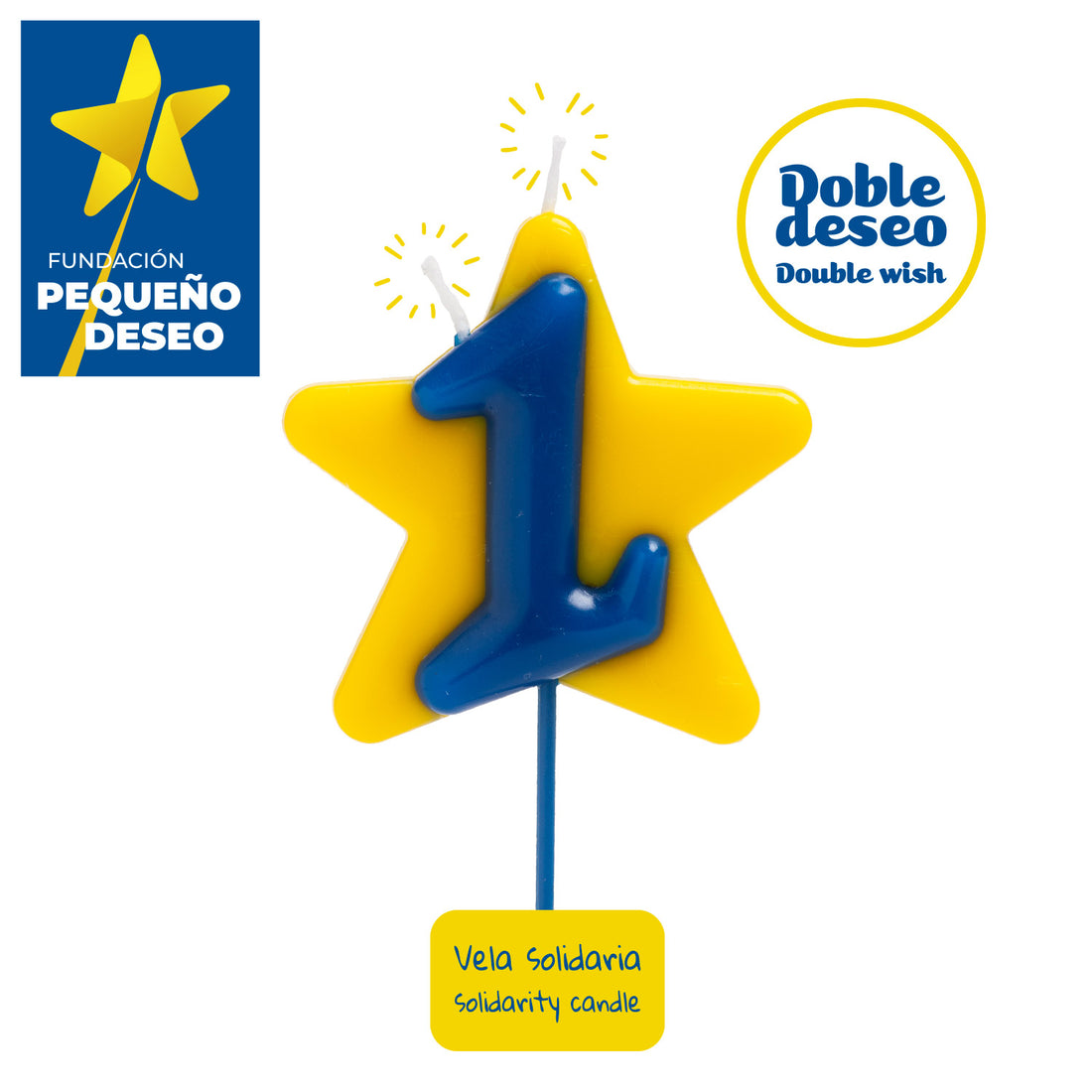 Vela Solidaria Cumpleaños - Doble deseo Estrella