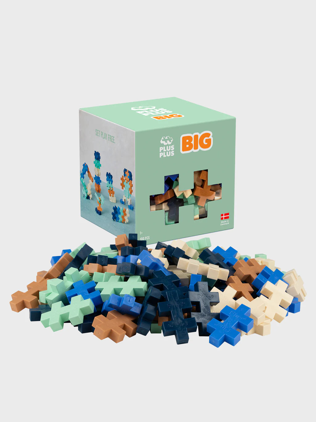 Plus Plus - BIG - Cubo - Mix Azul y Verde (100 piezas)