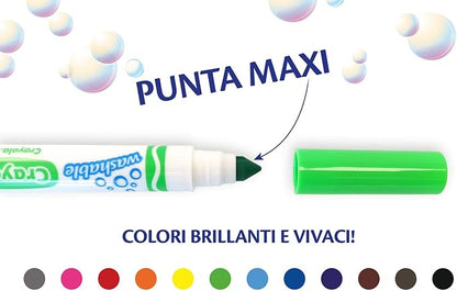 Rotuladores súper lavables maxi punta (12ud.)
